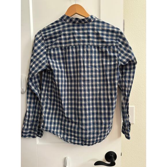 Filson Women’s Blue & White Plaid Banded-Collar Shirt Medium – Heritage Checked - Picture 4 of 6